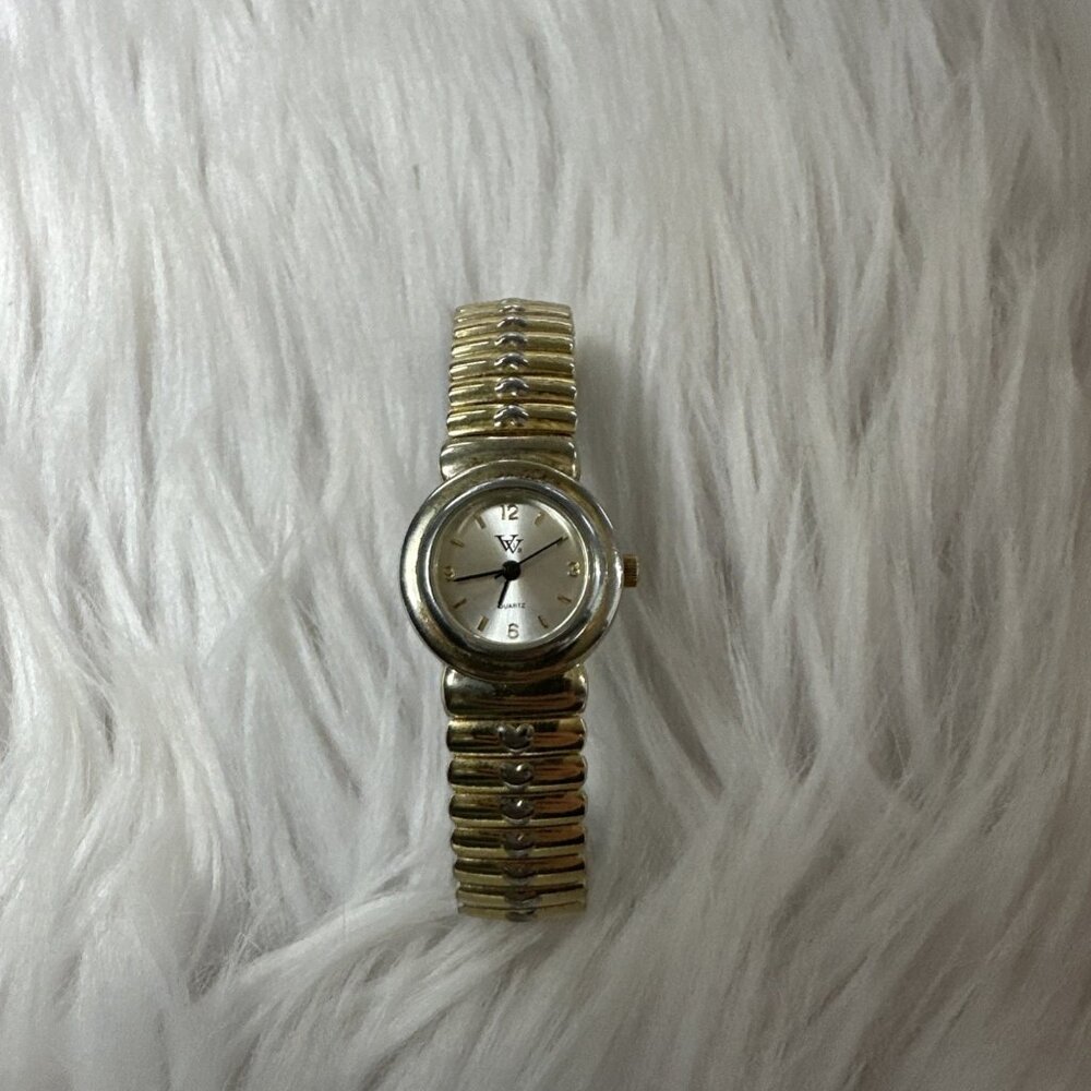 VTG Good Tone Pierre Card VPC 4170TS Womens Watch Stretch Band Stainless Back